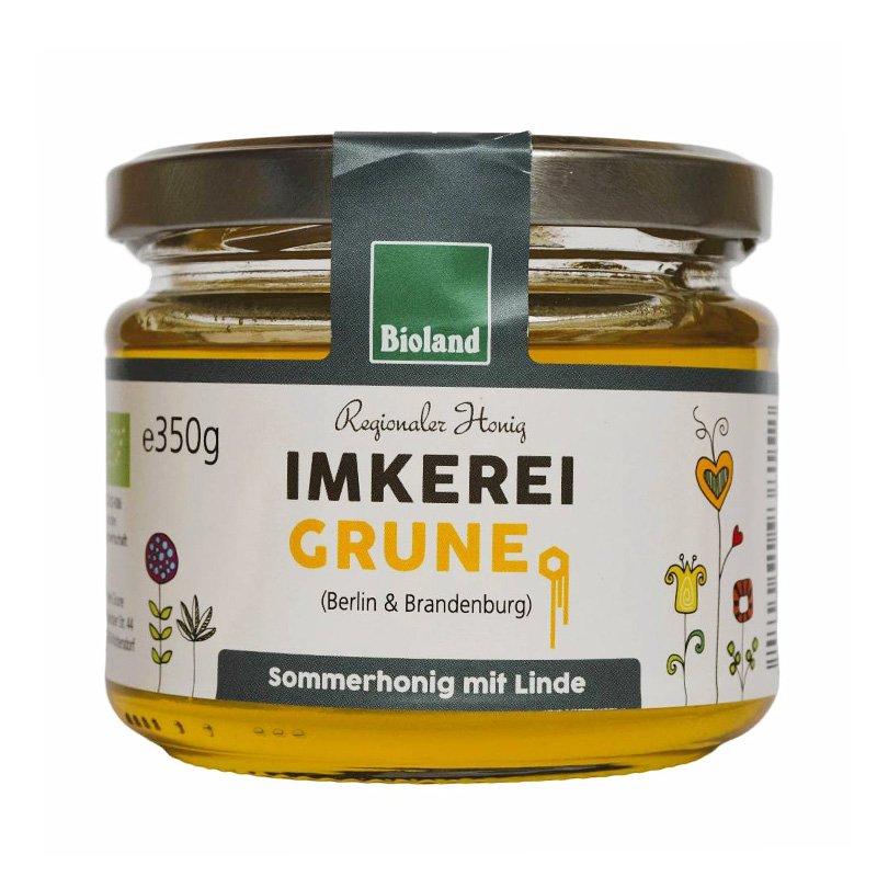 Bioland sommerhonig mit linde 350g imkerei grune