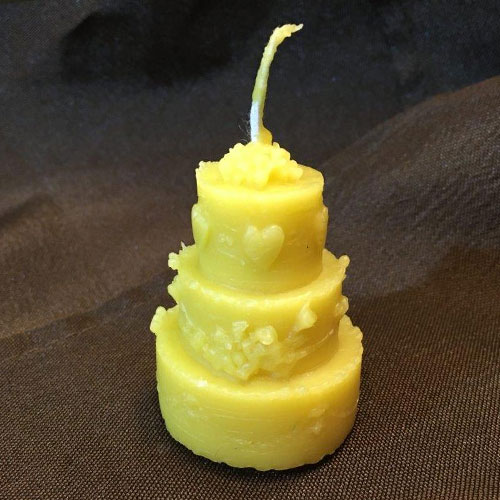 Bienenwachskerze motiv torte